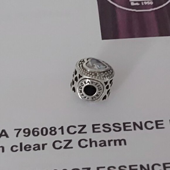 Auth PANDORA *RETIRED* Sterling Silver ESSENCE Passion Heart w/CZ's 796081CZ - Picture 6 of 12